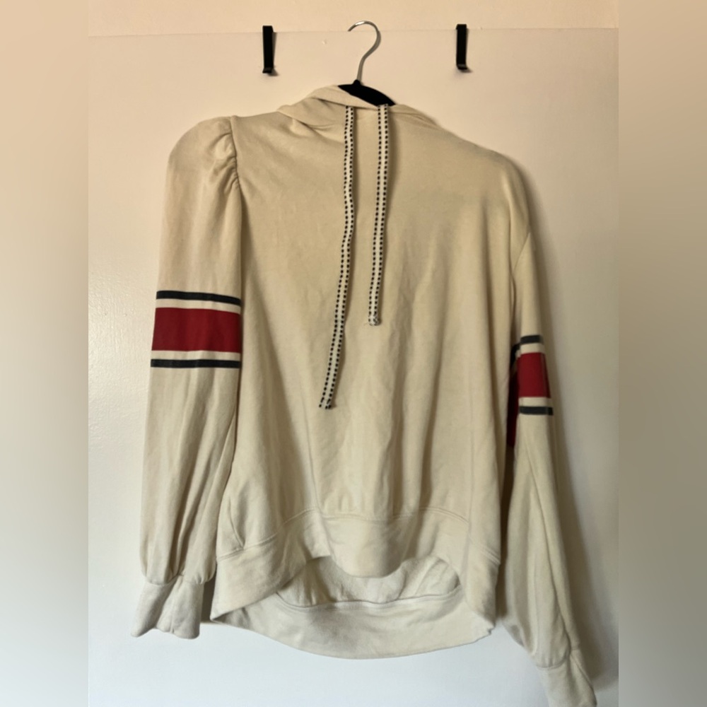Sundry Cream Hoodie with Red Logo Tag
